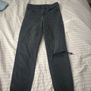 American Eagle Outfitters Black Ripped Skinny Jeans